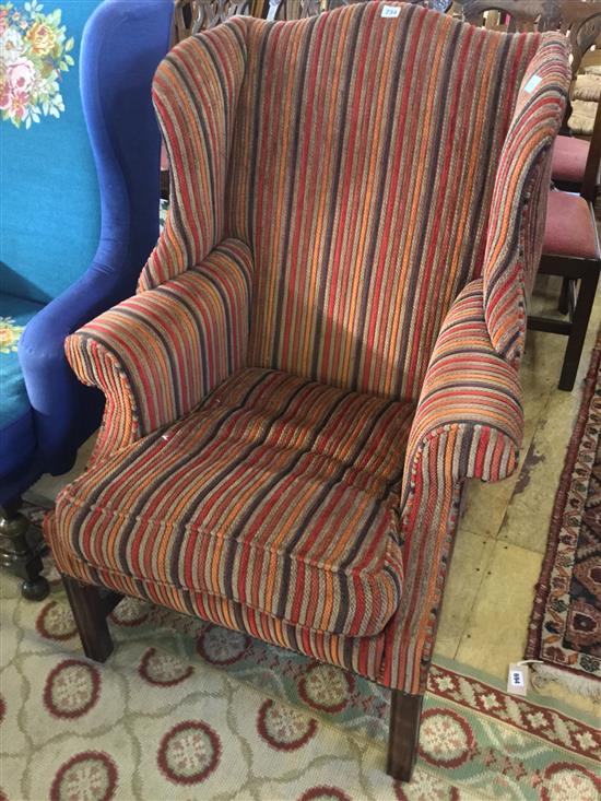 Upholstered wing chair